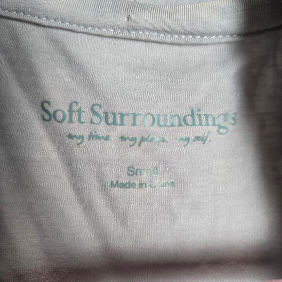 Soft Surroundings Loungewear Robe Elastic Waist Long Sleeve Silver Gray Small - Picture 3 of 7